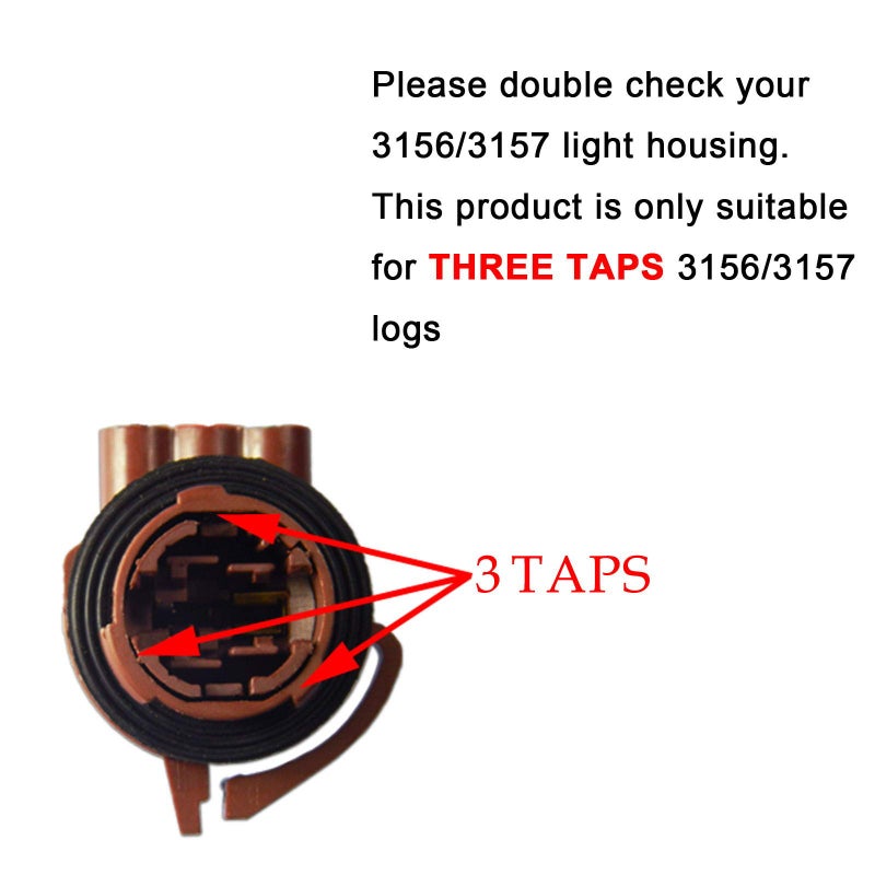 x xotic tech 2pcs 3156 3157 Female Socket Wiring Harness Adapters, Extension Repair Replacement Retrofit for LED Bulbs, Brake Tail Lights, Turn Signal DRL Lamps, etc. - Image 2
